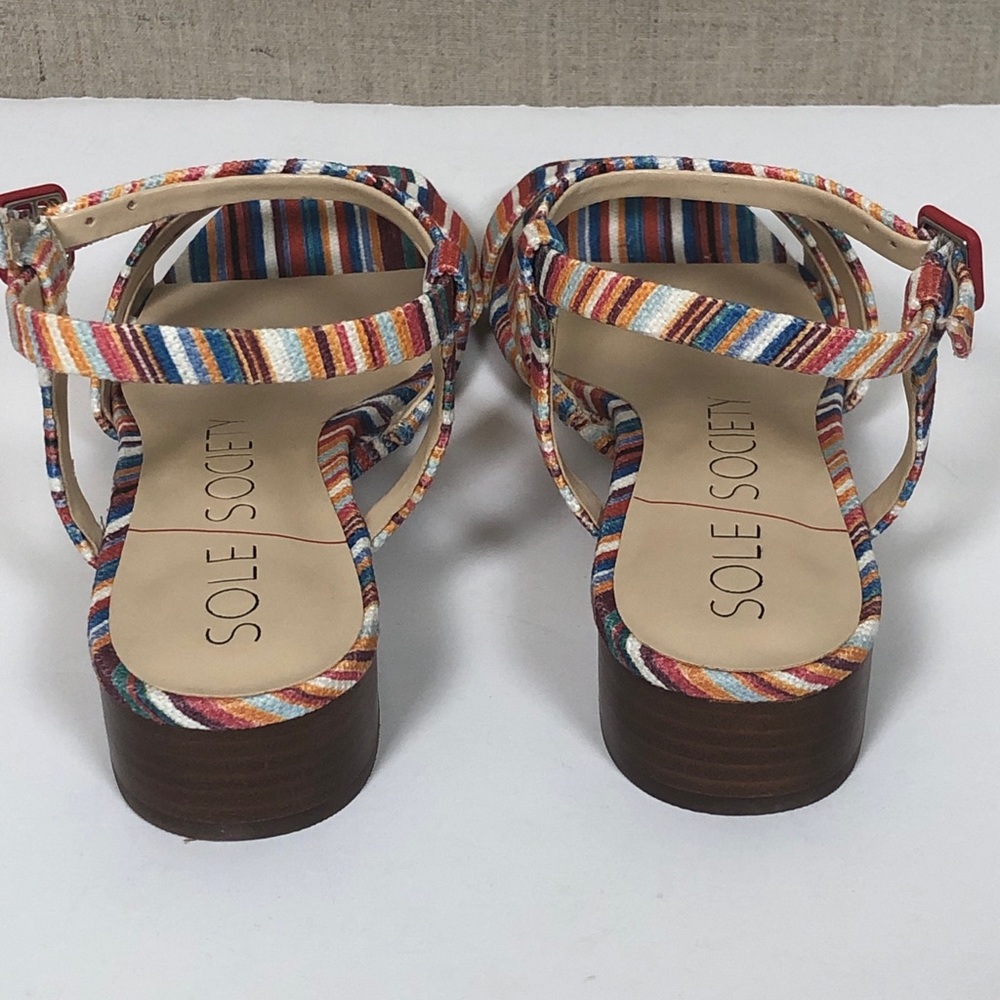 - NWB Sole Society Francey Linen Sandal Sz 8.5 - Picture 3 of 5